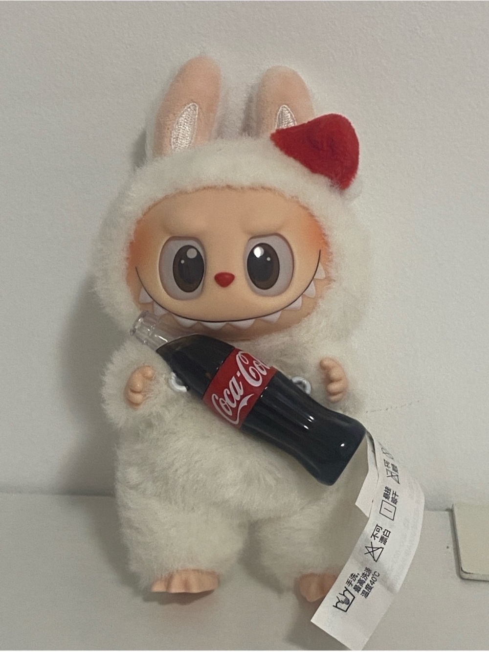 Coca-Cola White Plush Bunny Holding Coke Bottle